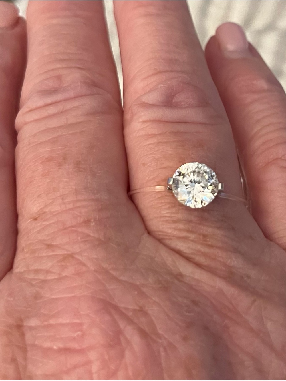 Classic Solitaire Clear Crystal Ring in Silver Tone